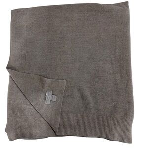 Barefoot Dreams CozyChic Ultra Lite Blanket Wrap Taupe Tan Ribbed Edge Cozy Soft